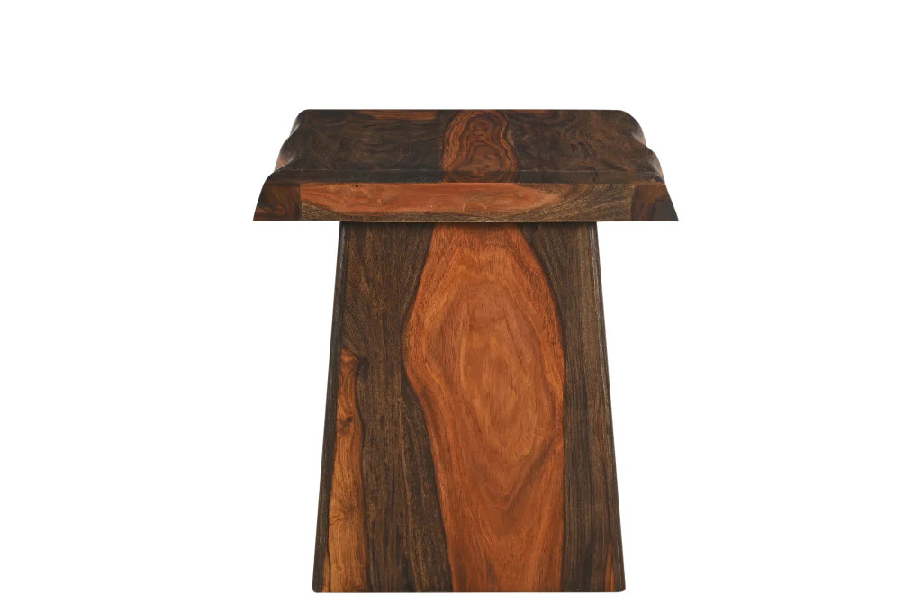 Dark Brown And Brown Wood Solid Wood Square End Table By Homeroots - Image 3