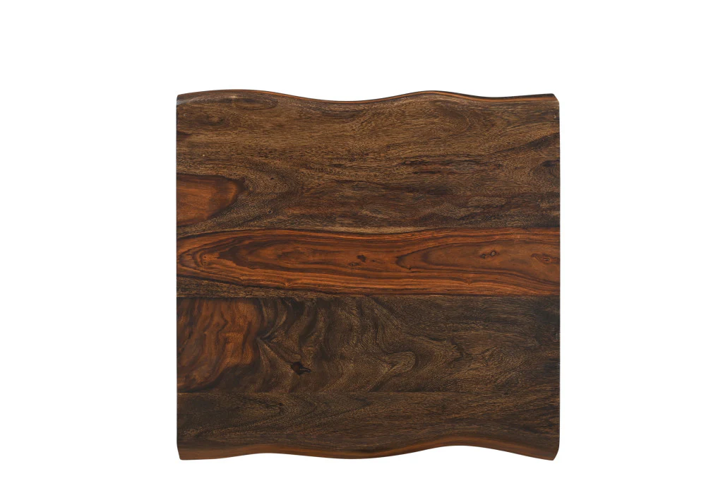 Dark Brown And Brown Wood Solid Wood Square End Table By Homeroots - Image 4