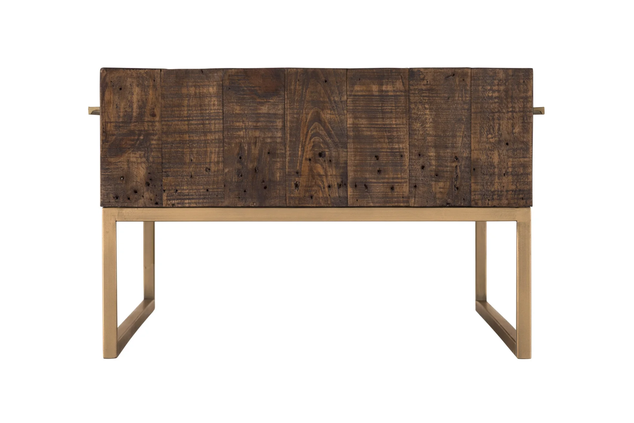 Dark Brown And Gold Metal Coffee Table With Drawer By Homeroots - Image 5