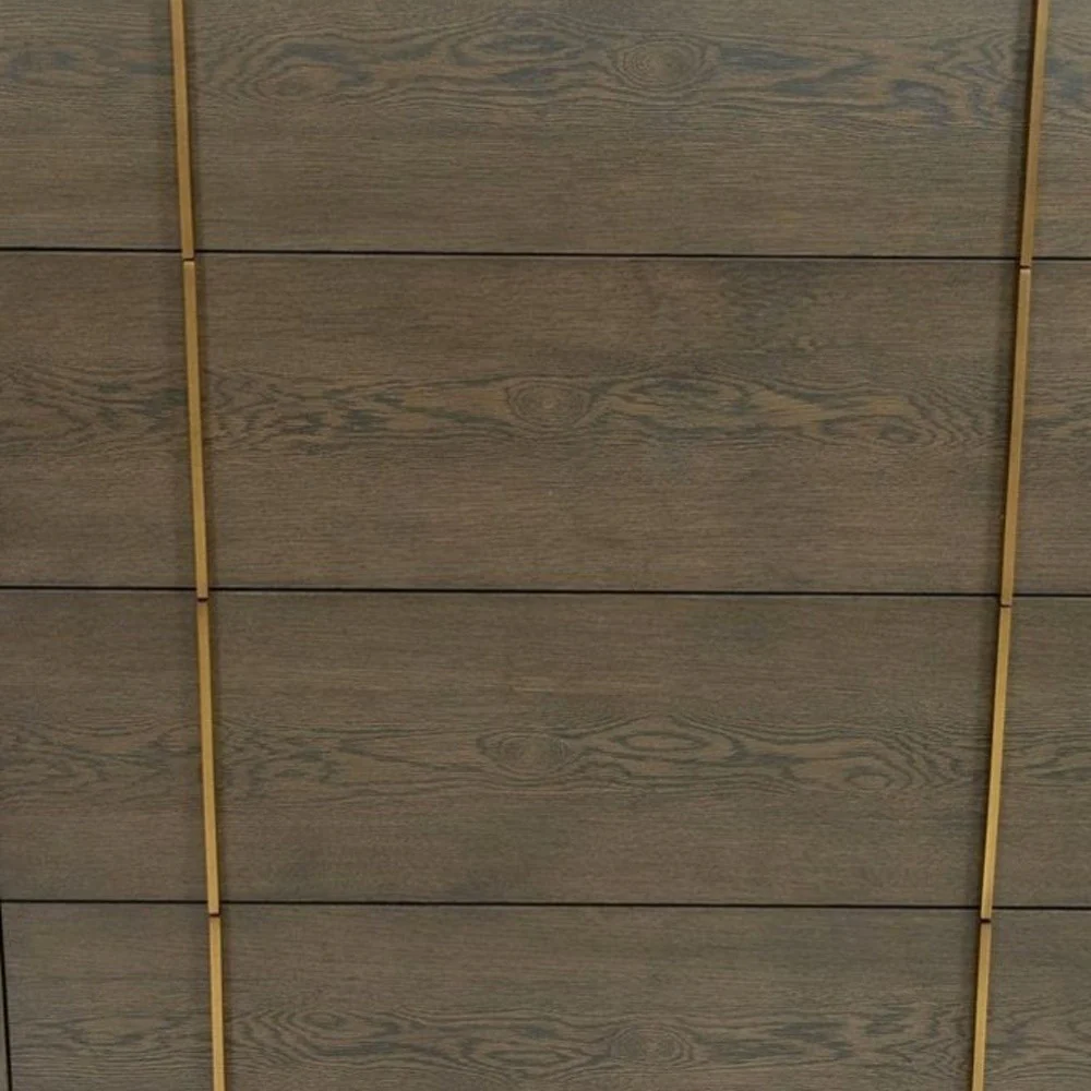 Dark Brown and gold Solid Wood Four Drawer Dresser By Homeroots - Image 5