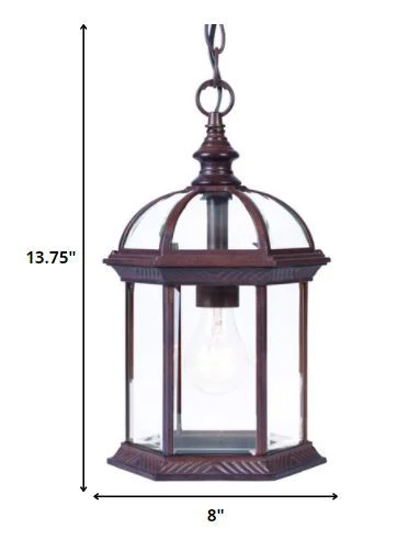 Dark Brown Cage Hanging Light By Homeroots - Image 2