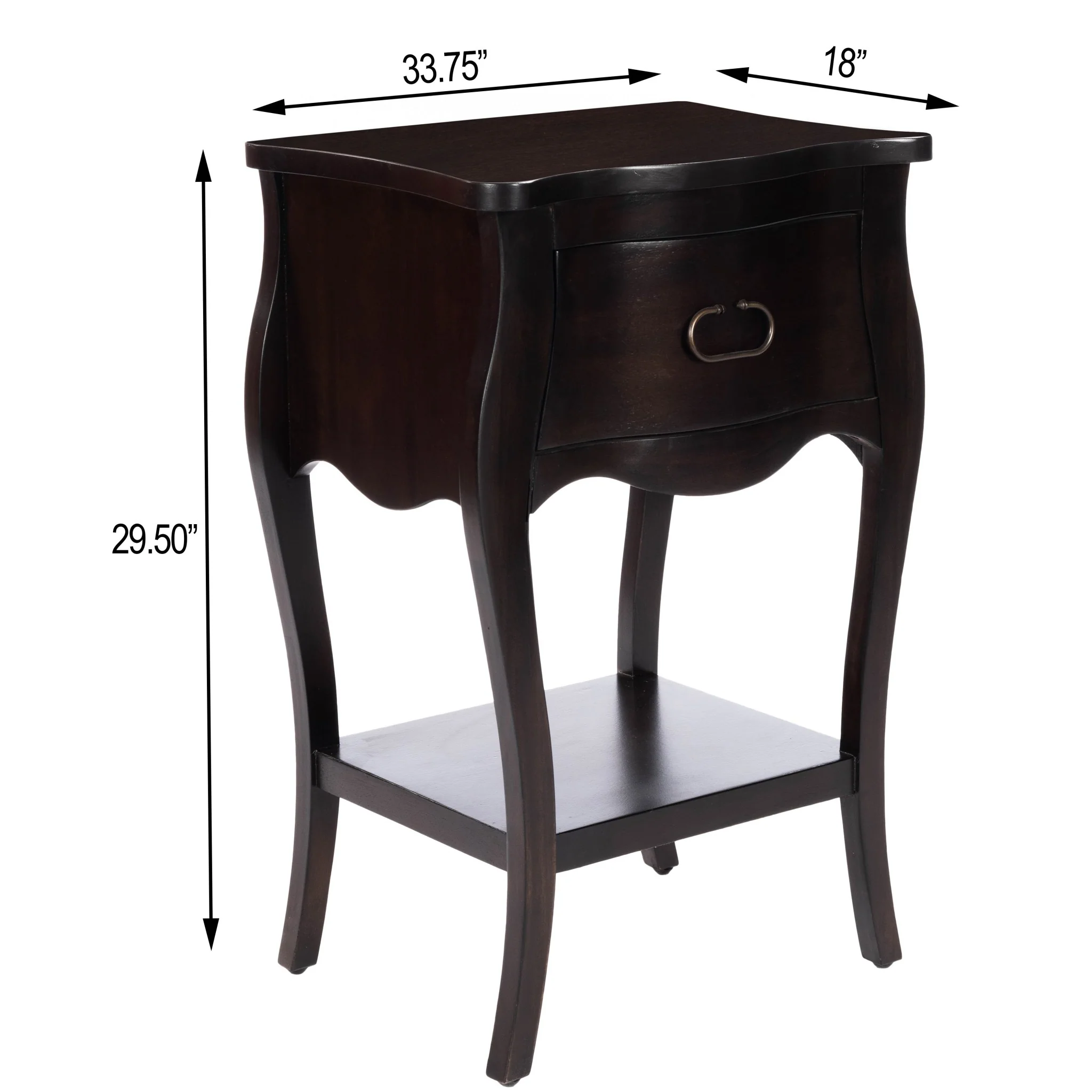 Dark Brown Chocolate Single Drawer Night Stand By Homeroots - Image 2
