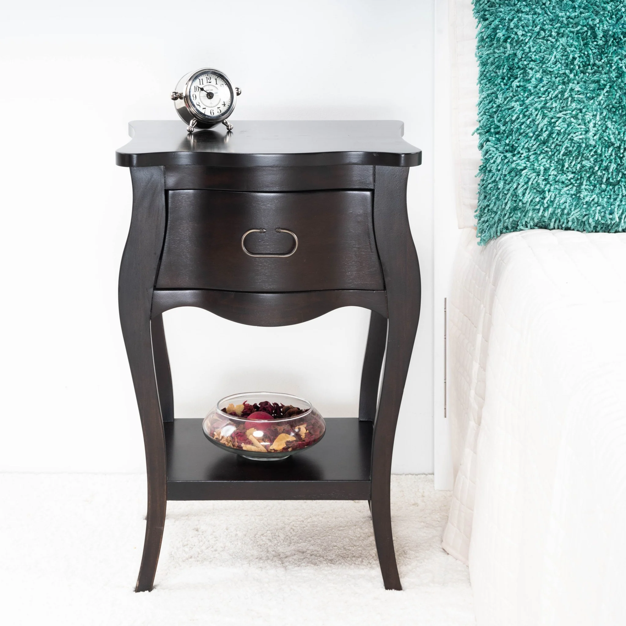 Dark Brown Chocolate Single Drawer Night Stand By Homeroots - Image 8