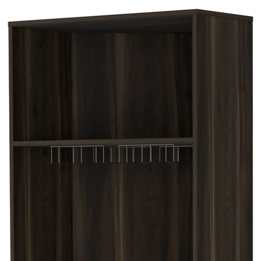 Dark Brown Corner Bar Cabinet With Multiple Shelves By Homeroots - Image 5