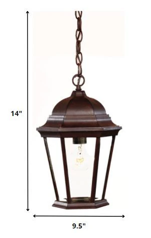 Dark Brown Domed Glass Lantern Hanging Light By Homeroots - Image 2