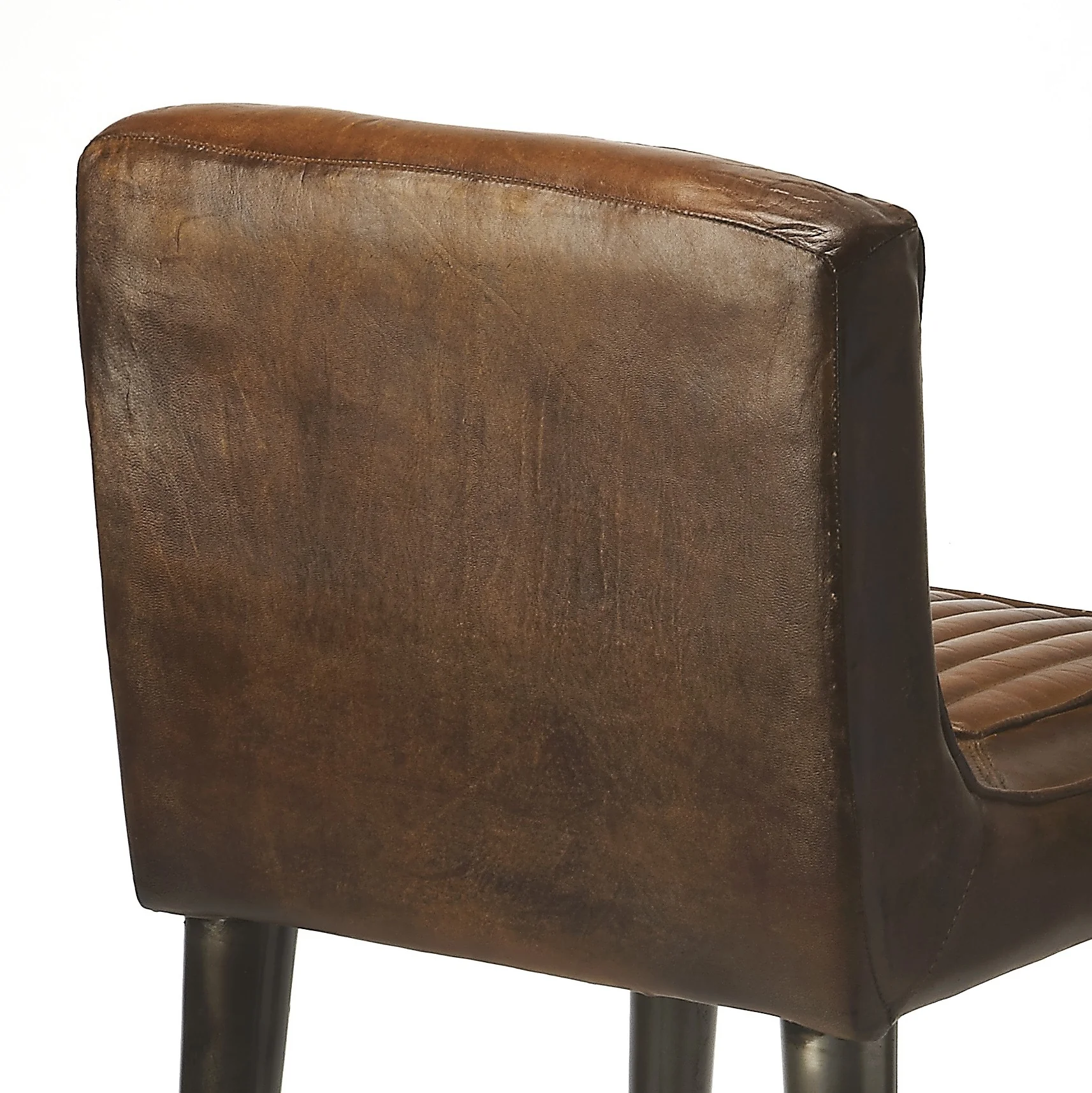 Dark Brown Leather Bar Stool By Homeroots - 389113 - Image 4