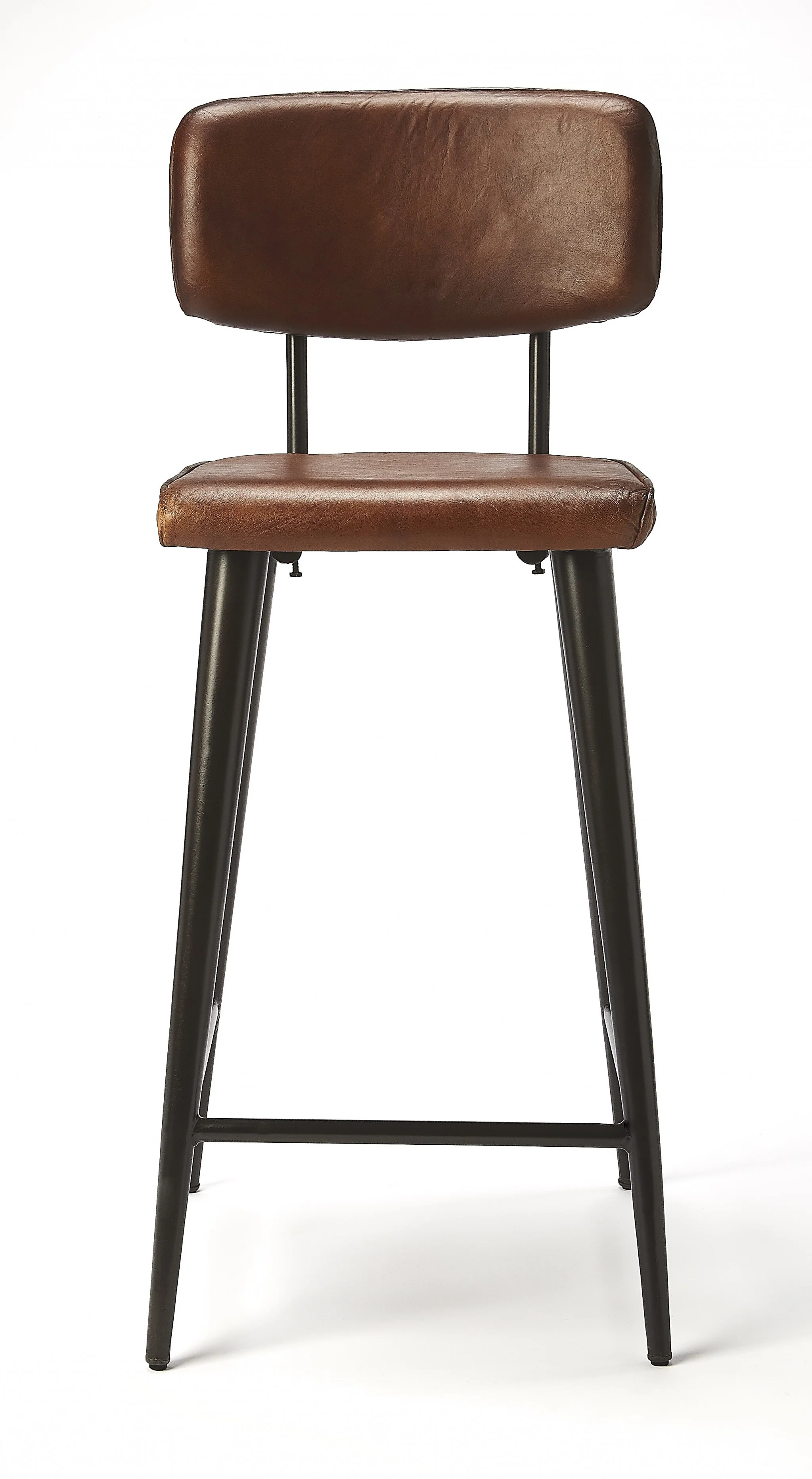 Dark Brown Leather Bar Stool By Homeroots - 389132 - Image 3