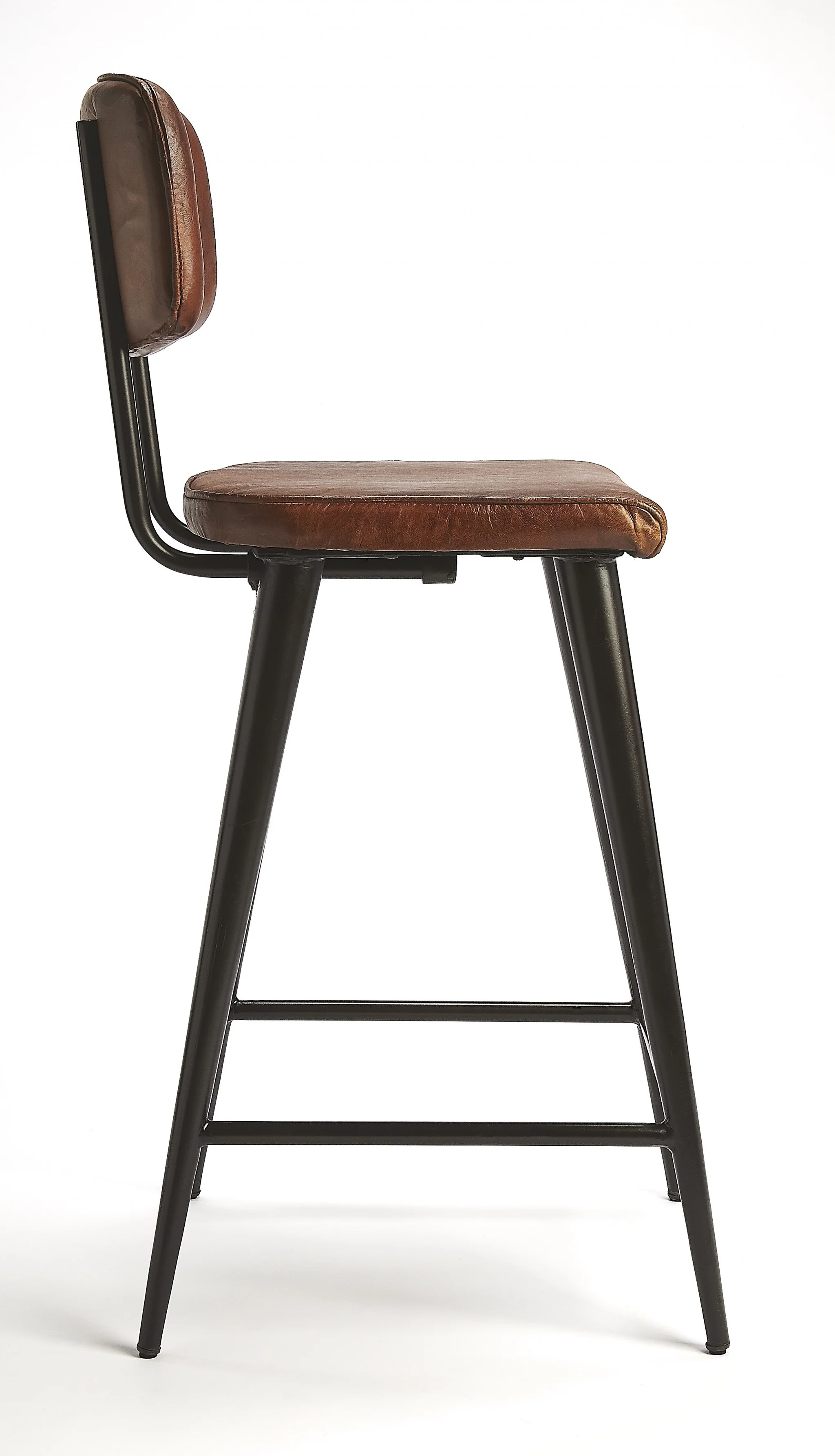 Dark Brown Leather Bar Stool By Homeroots - 389132 - Image 5