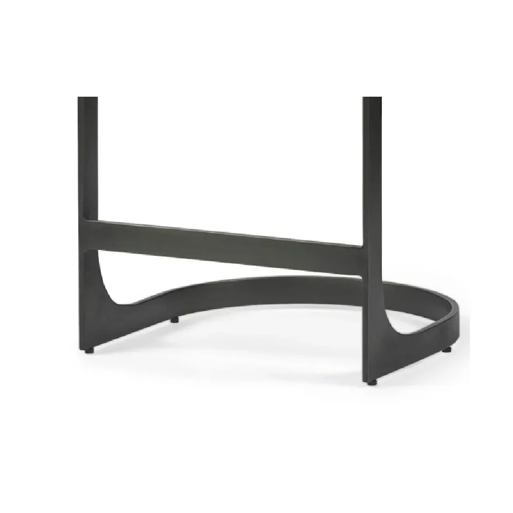 Dark Brown Leather C Shape Metal Counter Stool By Homeroots - Image 3