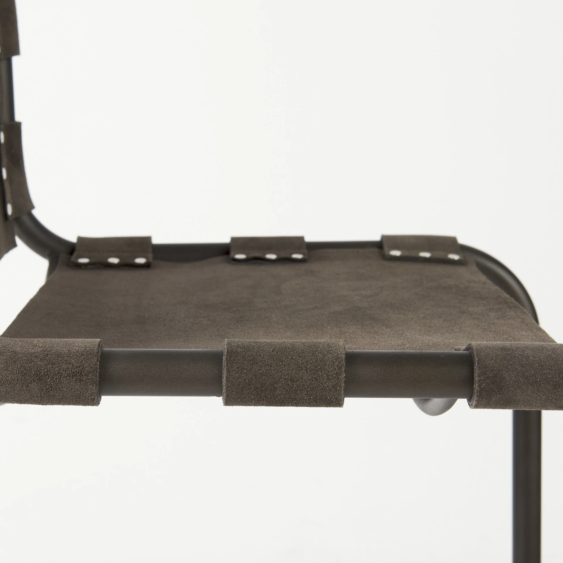 Dark Brown Leather Iron Framed Bar Stool By Homeroots - Image 7