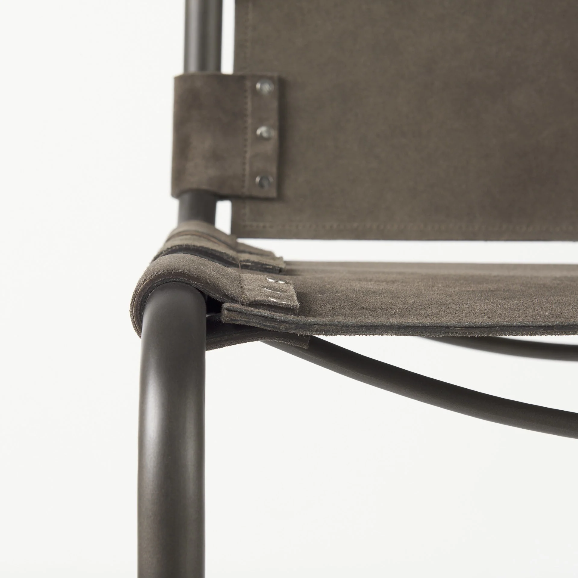 Dark Brown Leather Iron Framed Bar Stool By Homeroots - Image 8