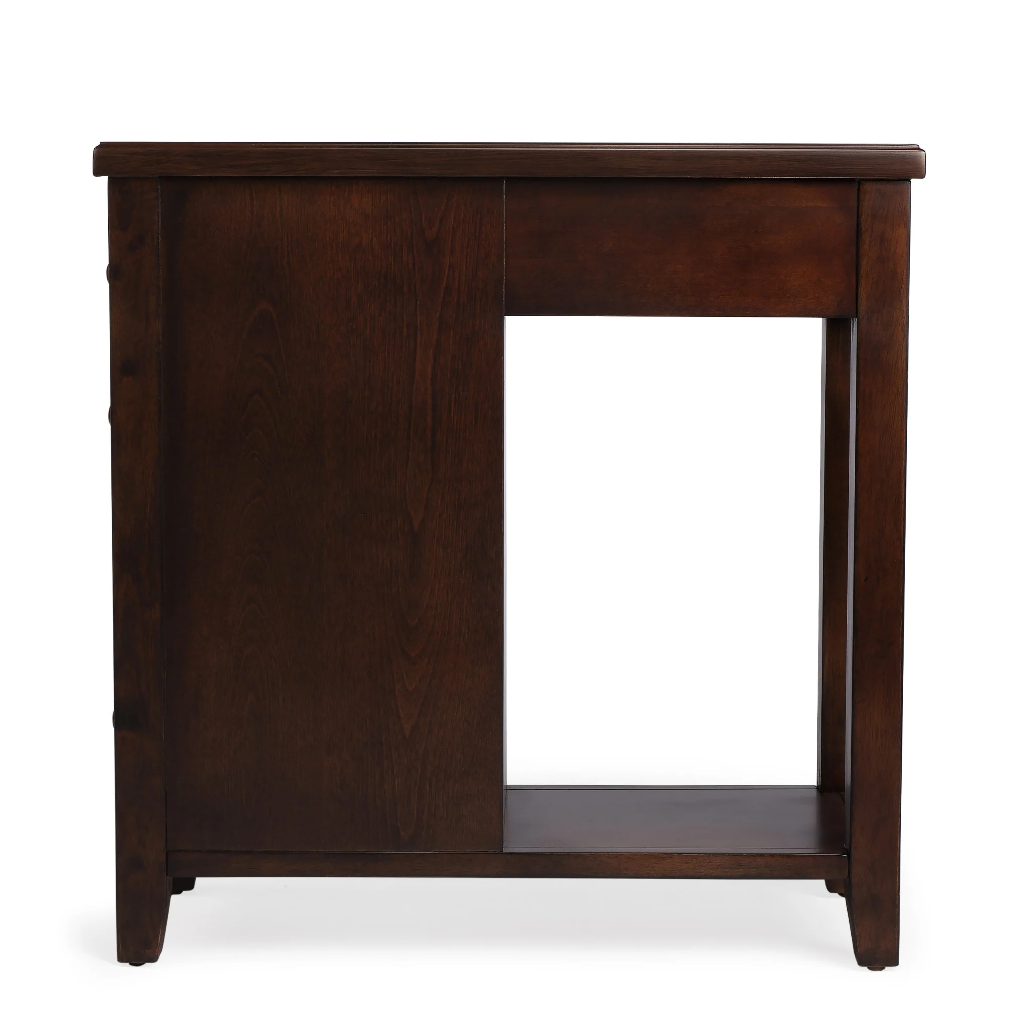 Dark Brown Manufactured Wood Rectangular End Table With Four Drawers And Shelf By Homeroots - Image 4