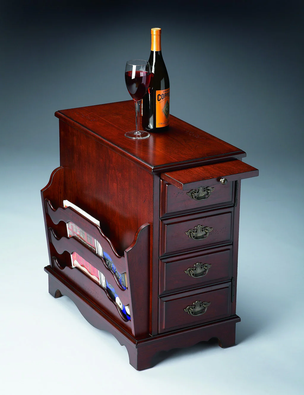 Dark Brown Manufactured Wood Rectangular End Table With Four Drawers By Homeroots - Image 4