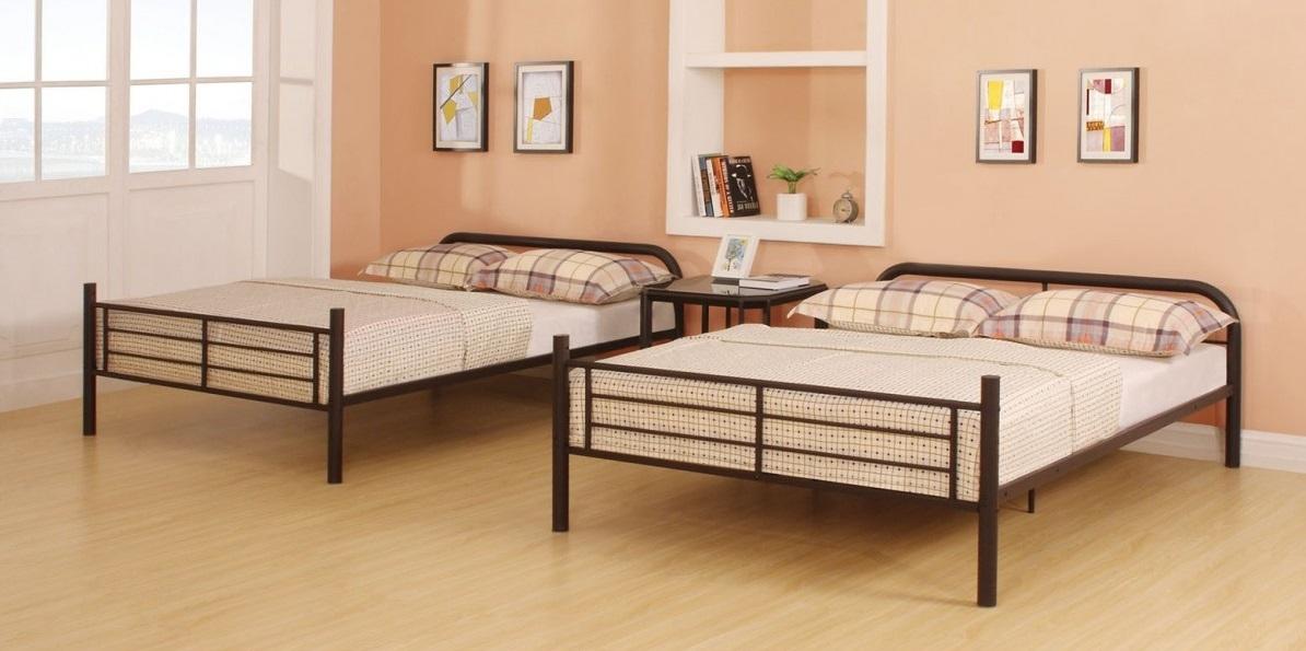 Dark Brown Metal Tube Full Over Full Bunk Bed By Homeroots - Image 2
