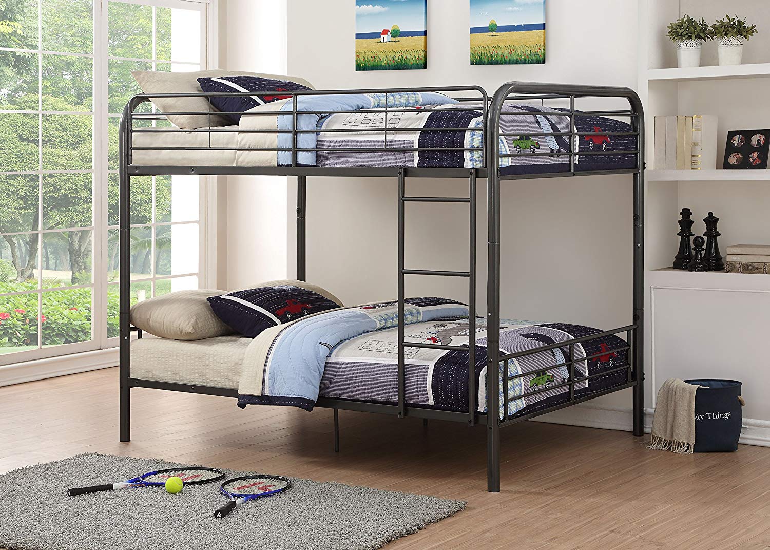 Dark Brown Metal Tube Full Over Full Bunk Bed By Homeroots - Image 5