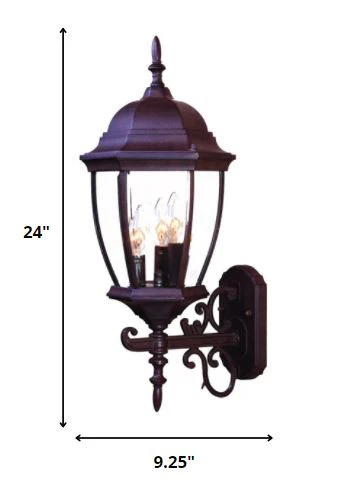 Dark Brown Ornamental Lantern Wall Light By Homeroots - Image 2