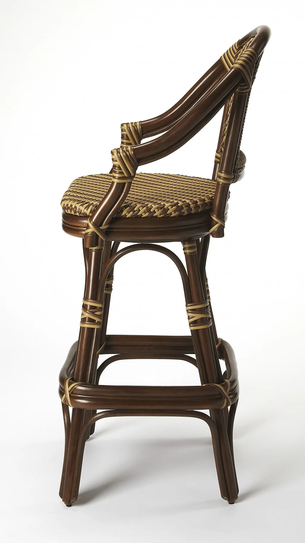 Dark Brown Rattan Bar Stool By Homeroots - Image 4