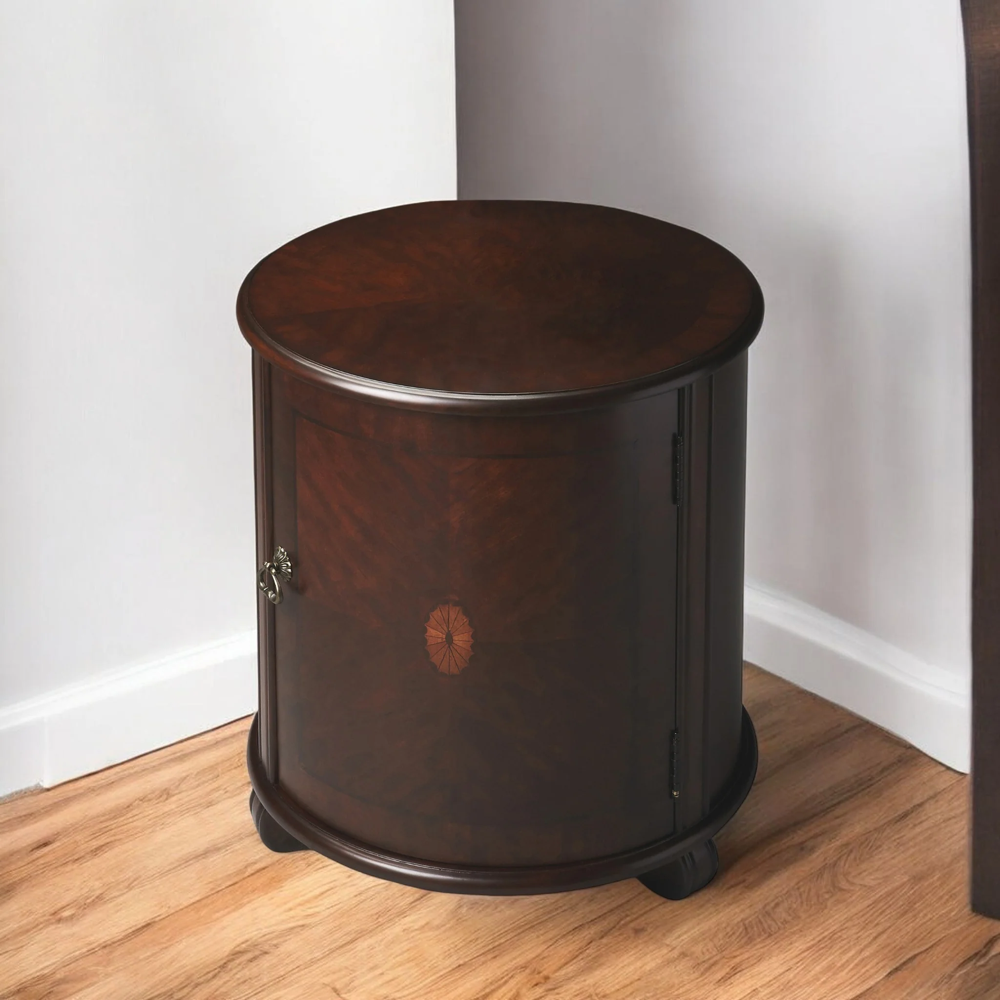 Dark Brown Round End Table By Homeroots - Image 2