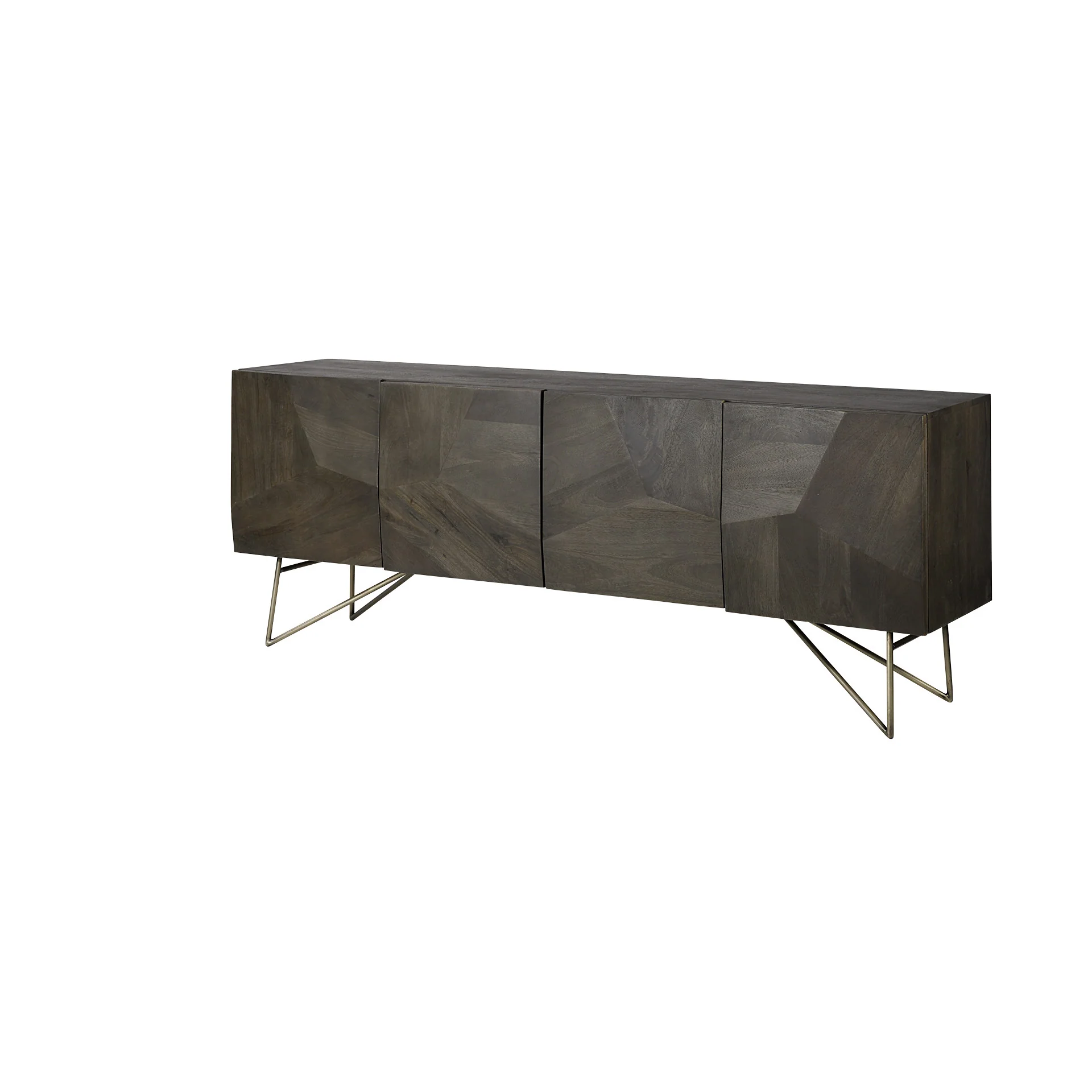 Dark Brown Solid Mango Wood Finish Sideboard With 4 Cabinet Doors By Homeroots - 380240 - Image 2