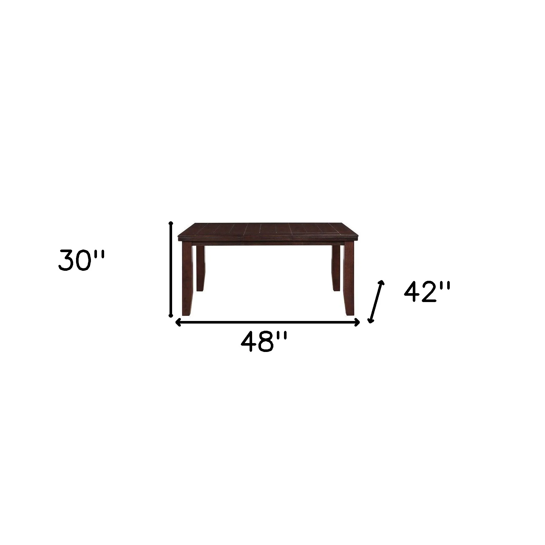 Dark Brown Solid Manufactured Wood Dining Table By Homeroots - Image 4