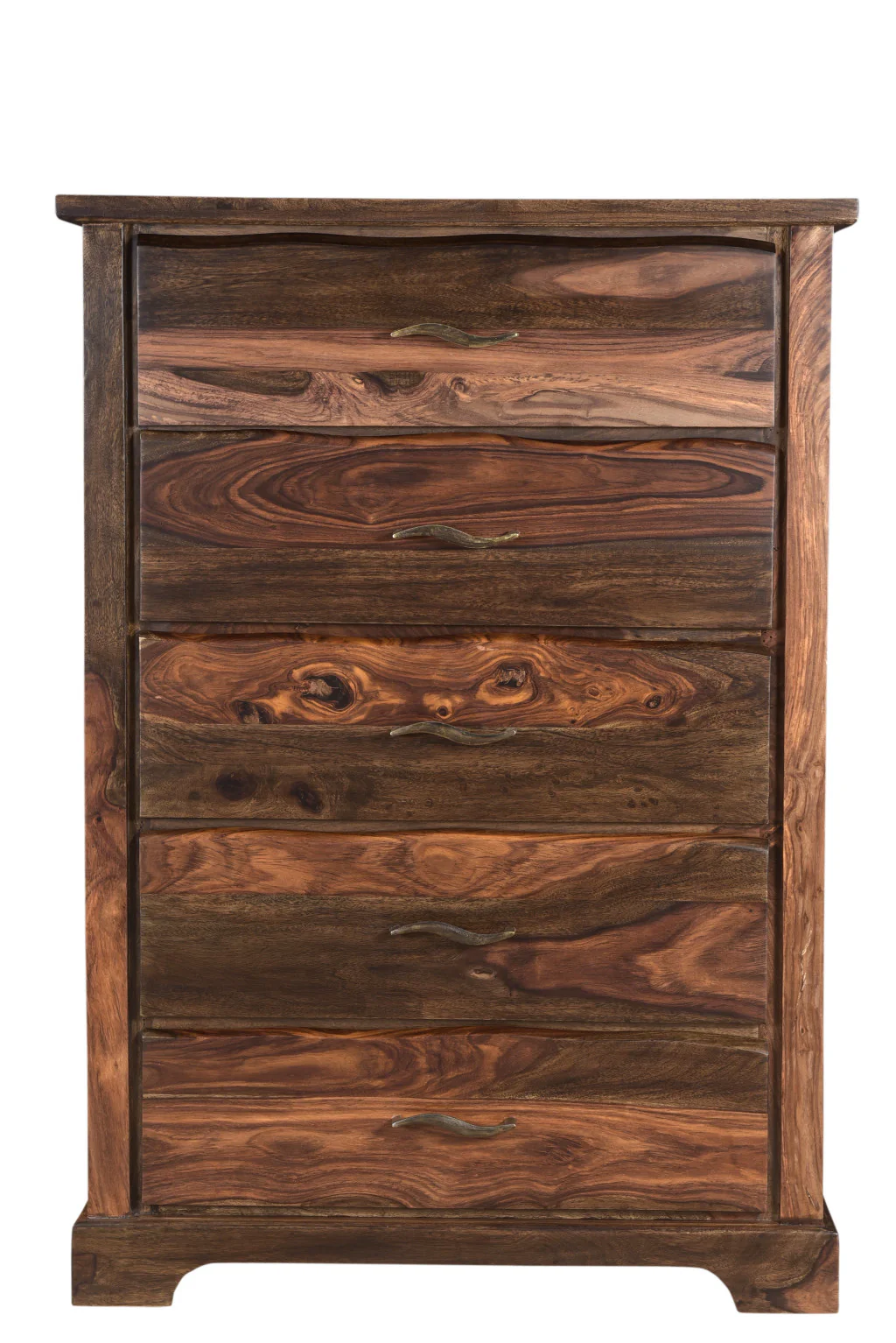 Dark Brown Solid Wood Five Drawer Chest By Homeroots - Image 5
