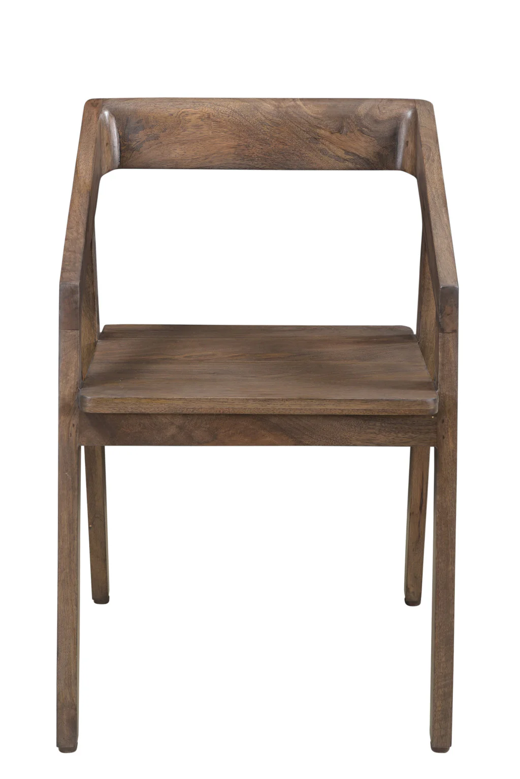 Dark Brown Solid Wood Open Back Dining Arm Chair By Homeroots - Image 6