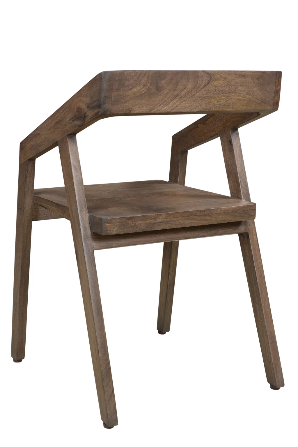 Dark Brown Solid Wood Open Back Dining Arm Chair By Homeroots - Image 7