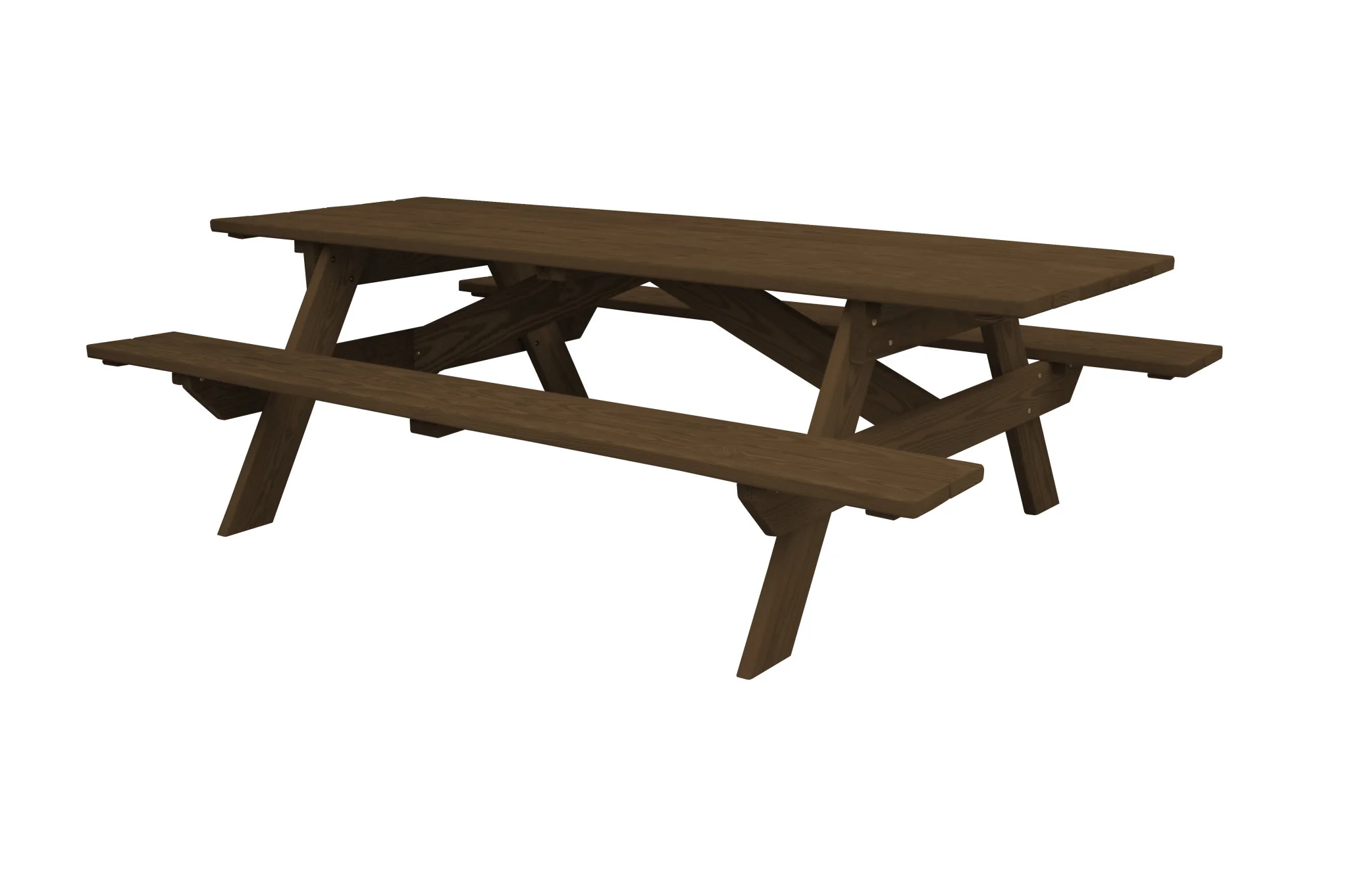 Dark Brown Solid Wood Outdoor Picnic Table By Homeroots - Image 2