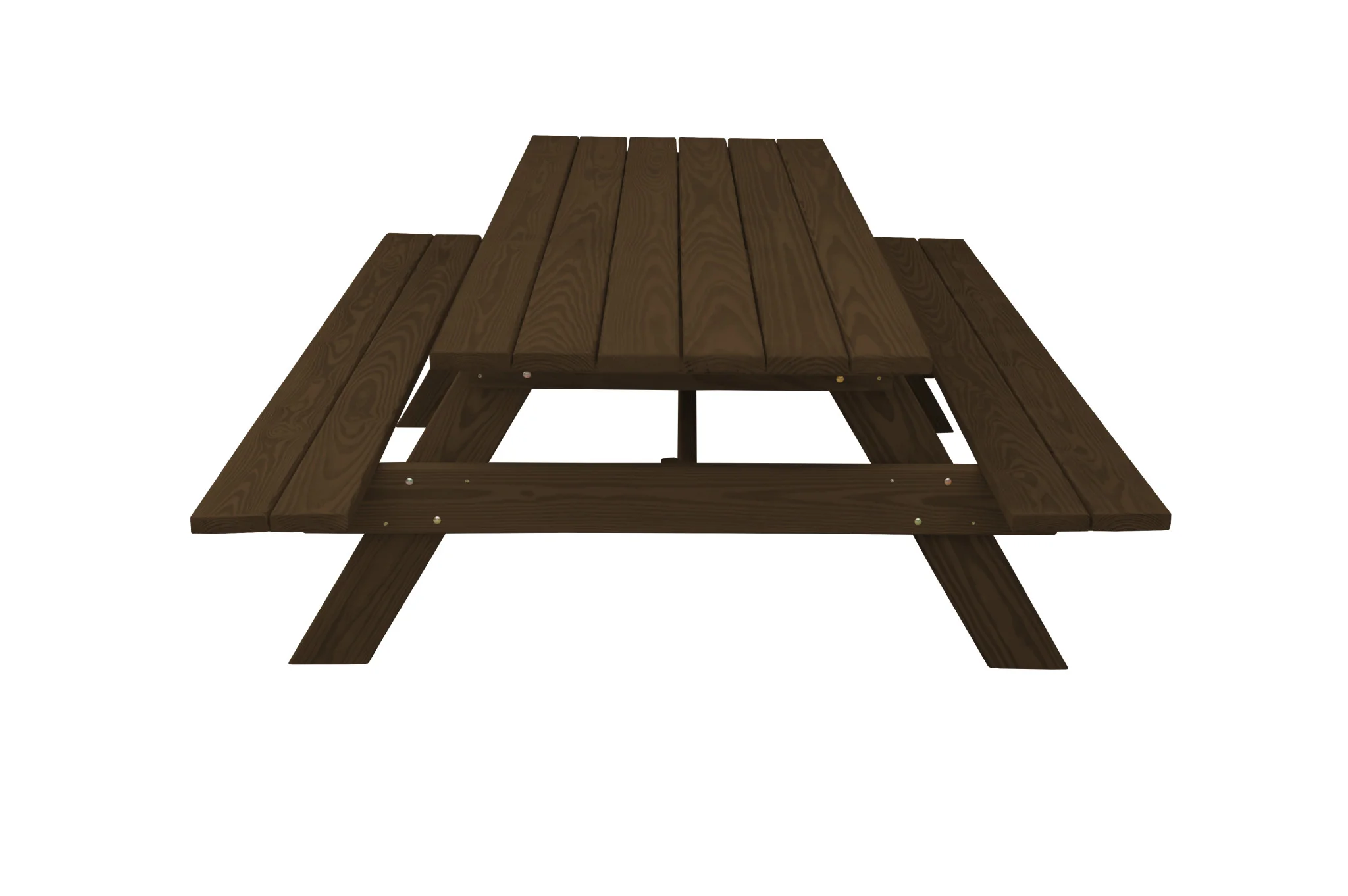 Dark Brown Solid Wood Outdoor Picnic Table By Homeroots - Image 3
