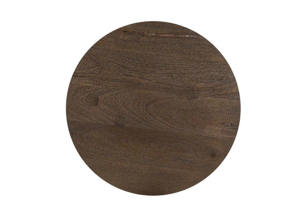 Dark Brown Solid Wood Round End Table By Homeroots - Image 3