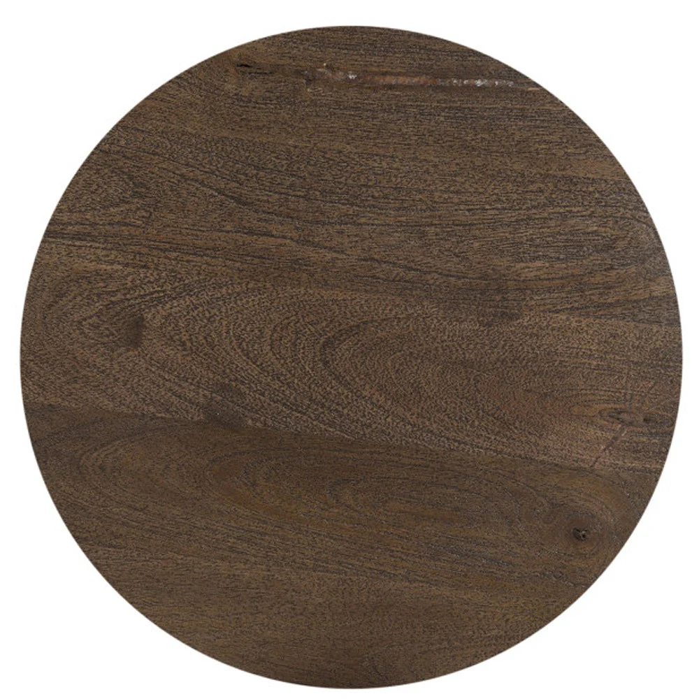 Dark Brown Solid Wood Round End Table By Homeroots - Image 5
