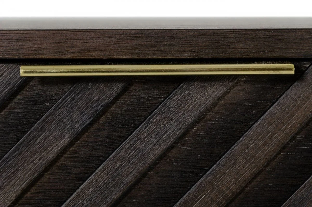 Dark Brown Solid Wood Six Drawer Double Dresser By Homeroots - Image 4