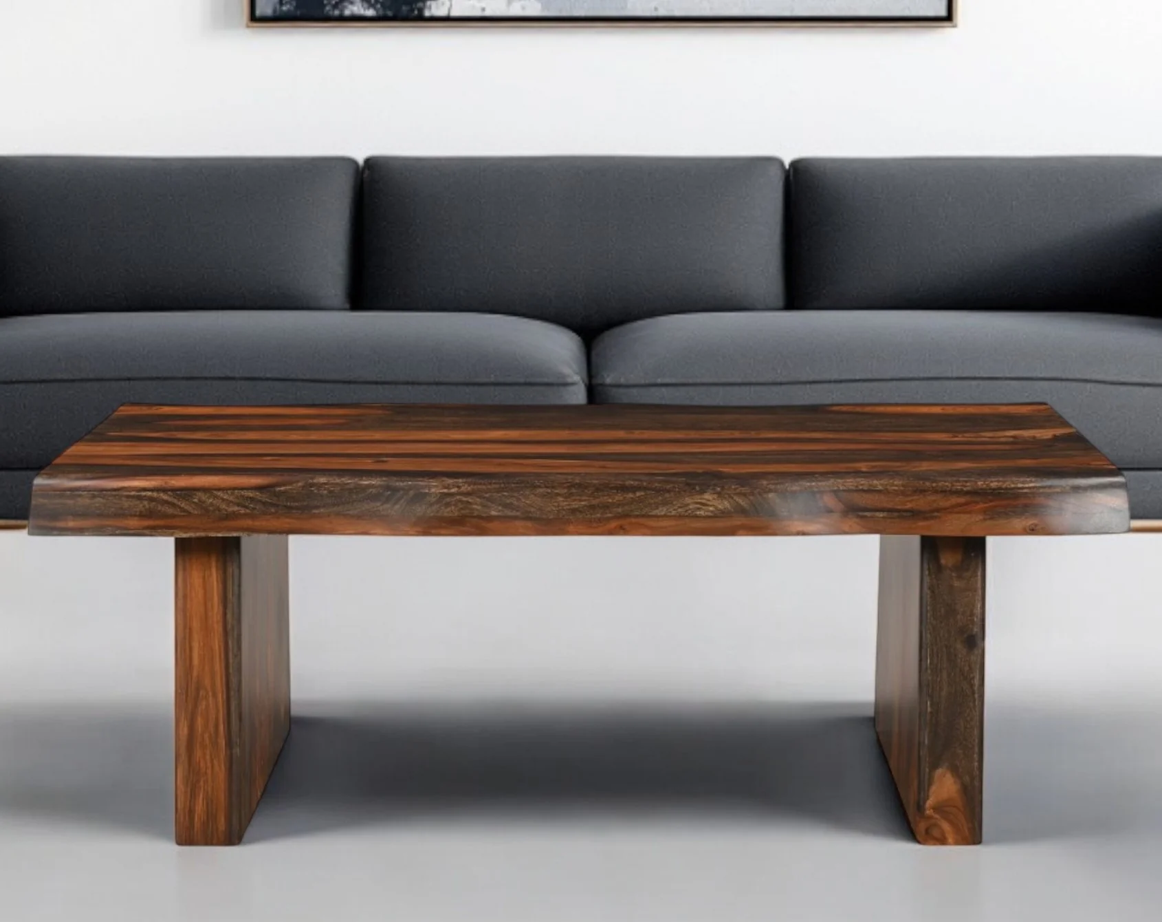 Dark Brown Solid Wood Sled Coffee Table By Homeroots - Image 2