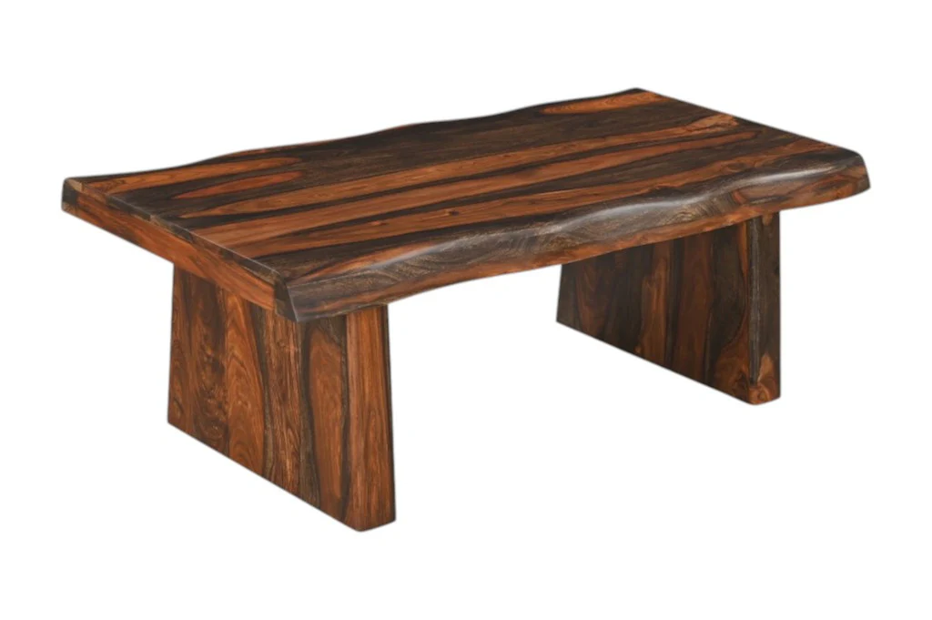 Dark Brown Solid Wood Sled Coffee Table By Homeroots - Image 6