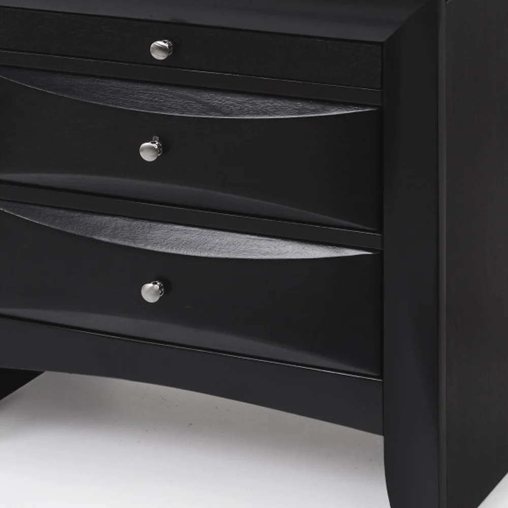 Dark Brown Three Drawer Nightstand By Homeroots - Image 6