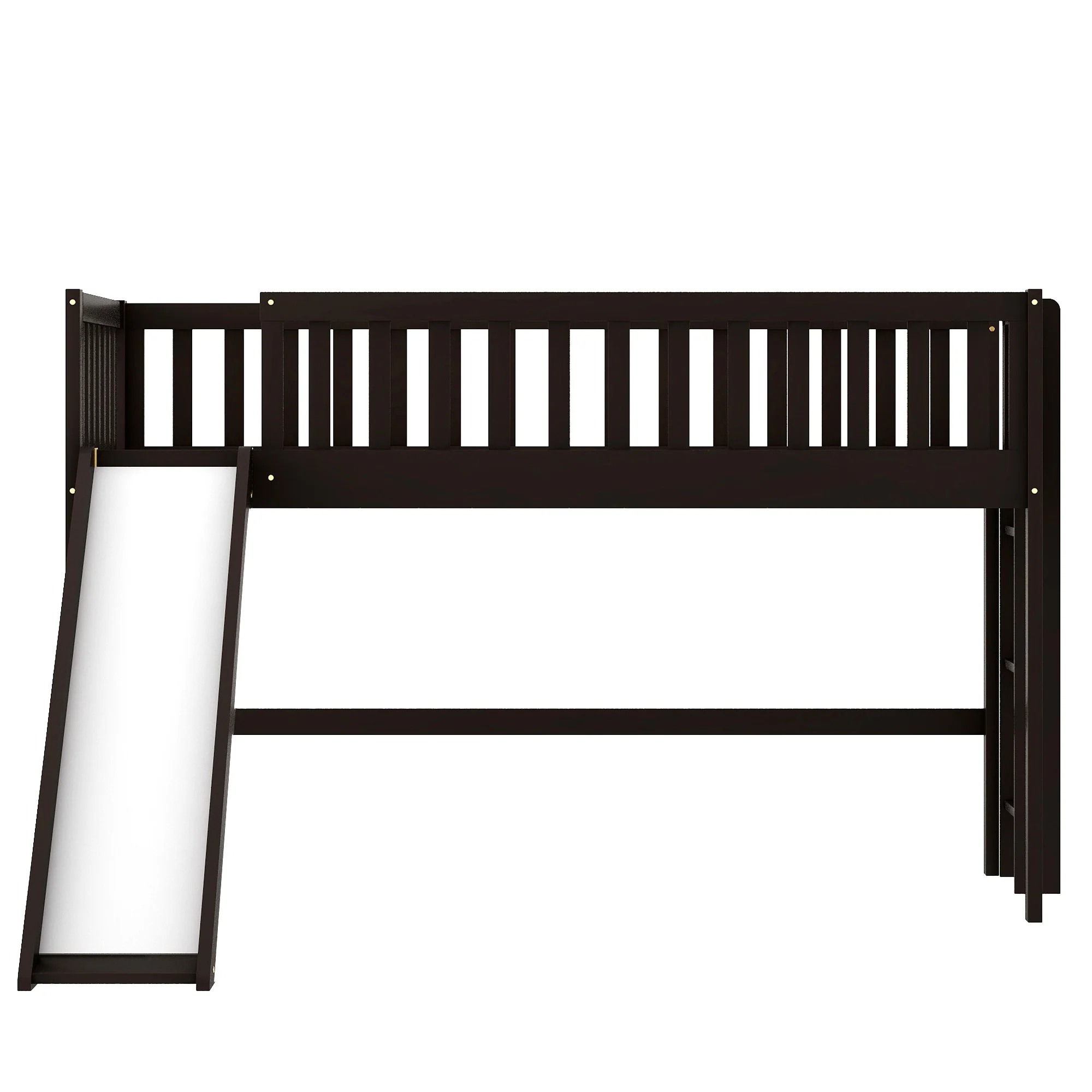 Dark Brown Twin Size Loft Bed With Slide By Homeroots - Image 8