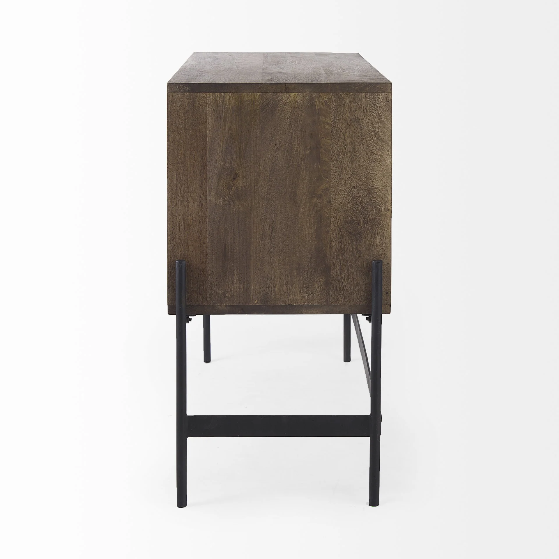 Dark Brown Two Door Cabinet With Metal Legs By Homeroots - Image 3