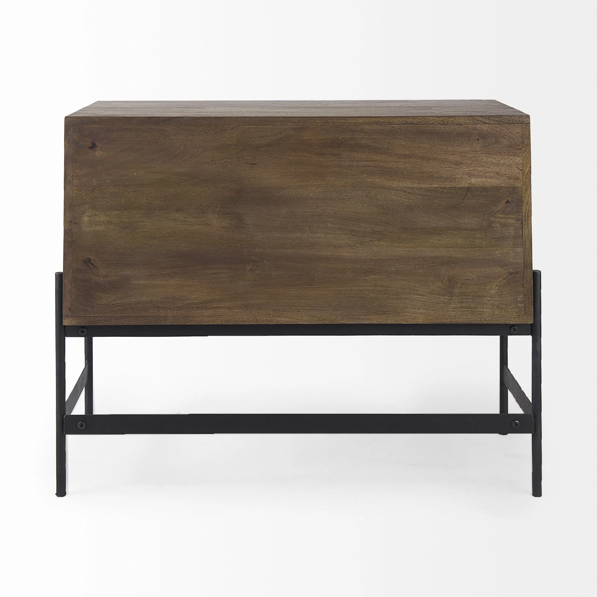 Dark Brown Two Door Cabinet With Metal Legs By Homeroots - Image 4