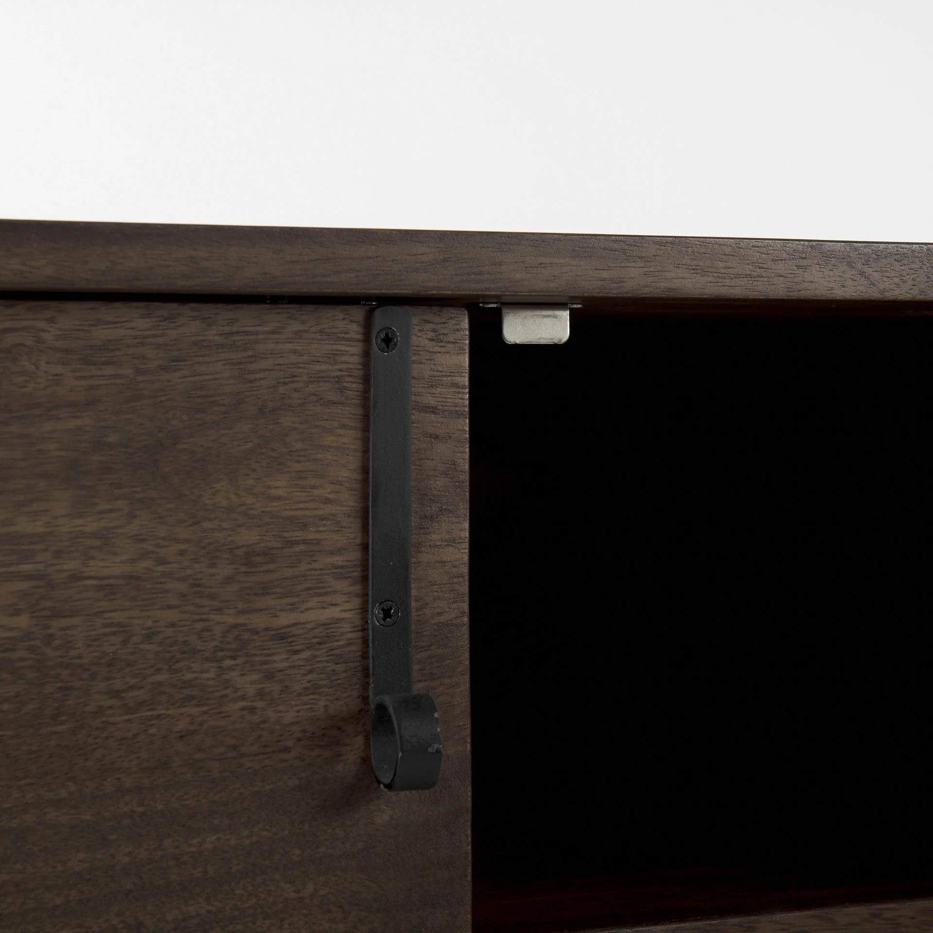Dark Brown Two Door Cabinet With Metal Legs By Homeroots - Image 7