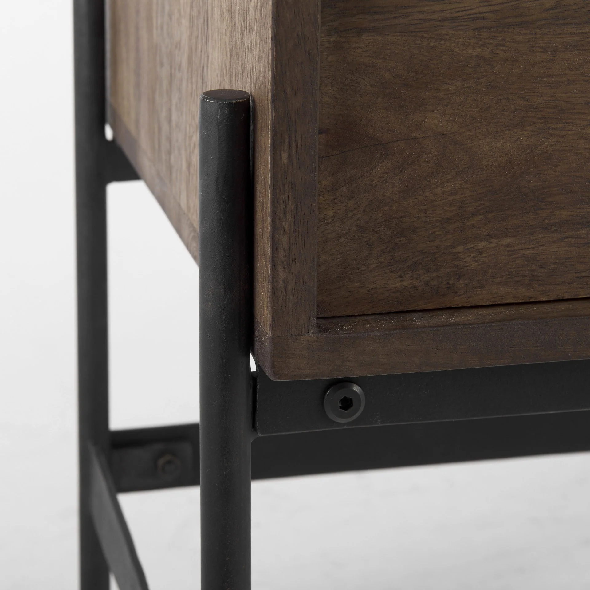 Dark Brown Two Door Cabinet With Metal Legs By Homeroots - Image 9