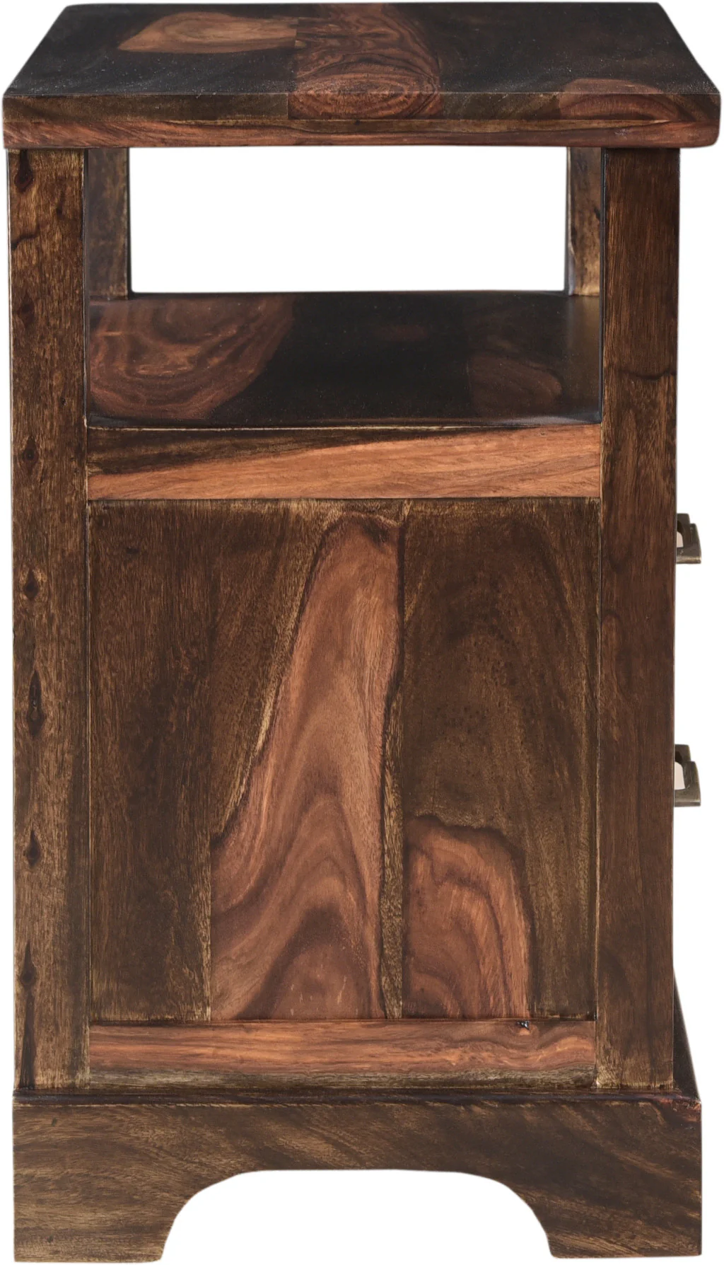 Dark Brown Two Drawer Solid Wood Nightstand By Homeroots - Image 2