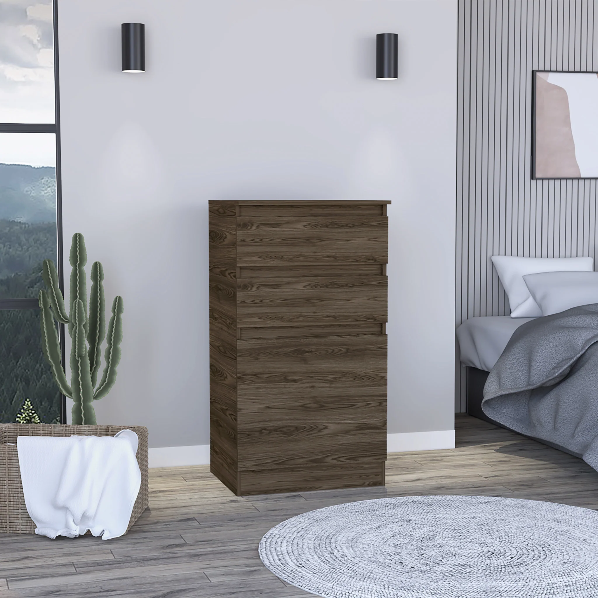 Dark Brown Two Drawer Standard Chest By Homeroots - Image 7