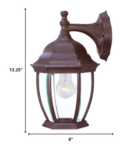 Dark Brown Wide Hanging Lantern Wall Light By Homeroots - Image 2