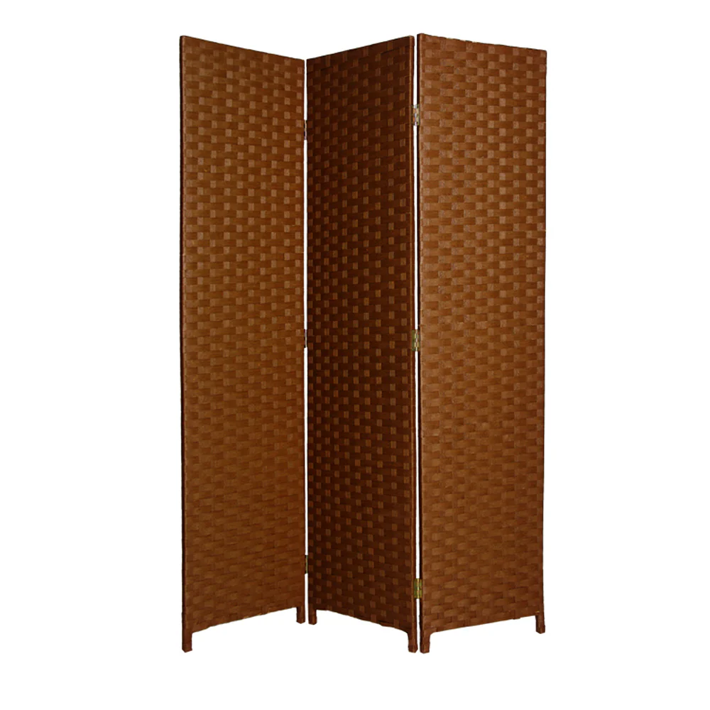 Dark Brown Wood 3 Panel Screen By Homeroots - Image 2