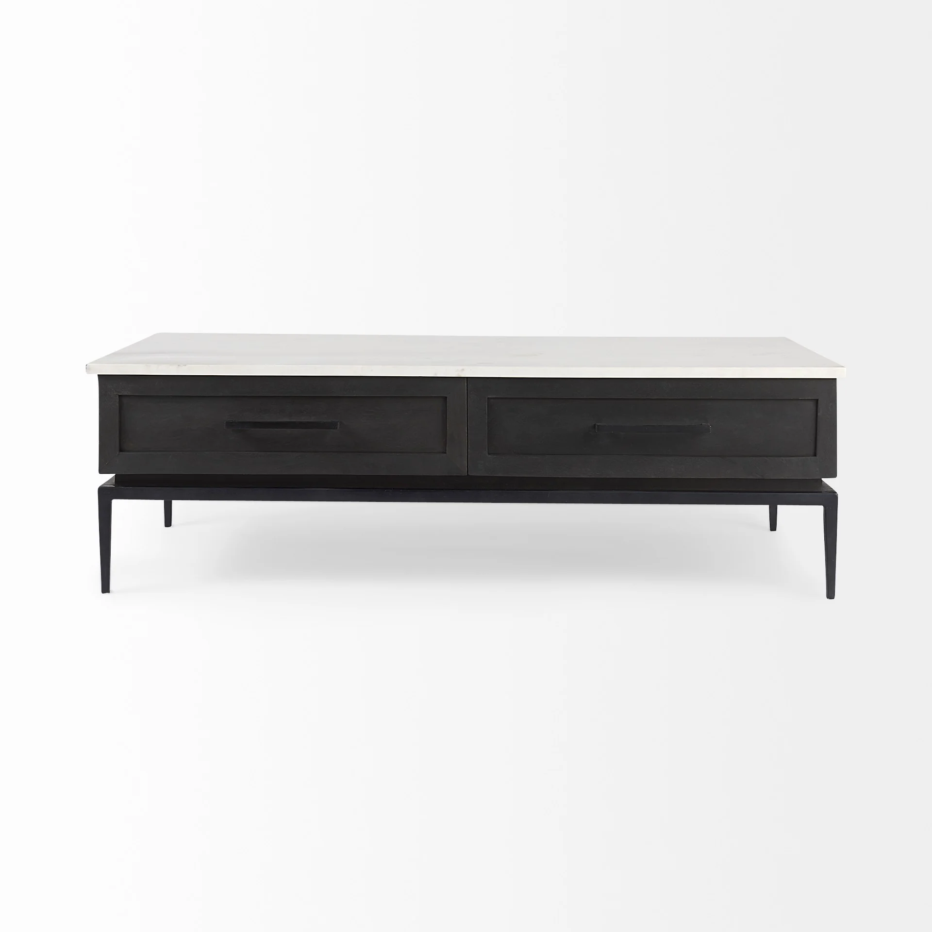 Dark Brown Wood and Marble Coffee Table By Homeroots - Image 3