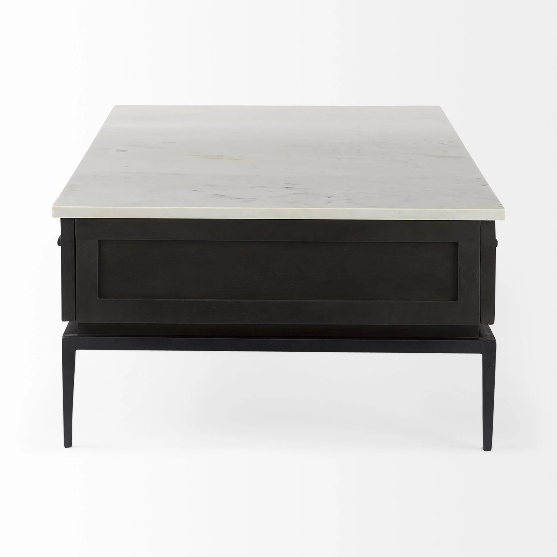Dark Brown Wood and Marble Coffee Table By Homeroots - Image 4