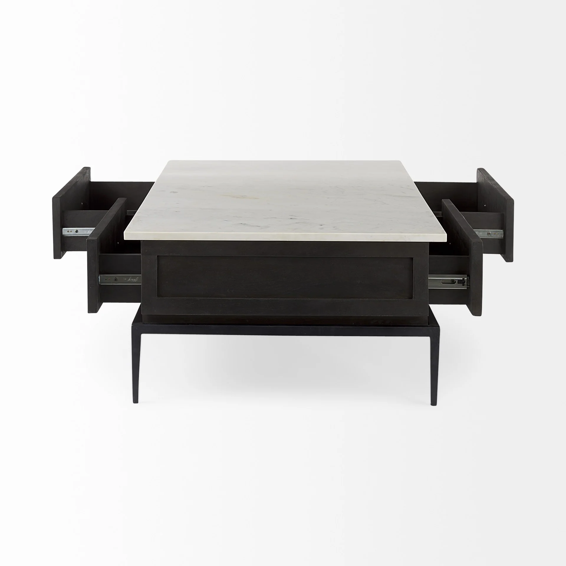 Dark Brown Wood and Marble Coffee Table By Homeroots - Image 5