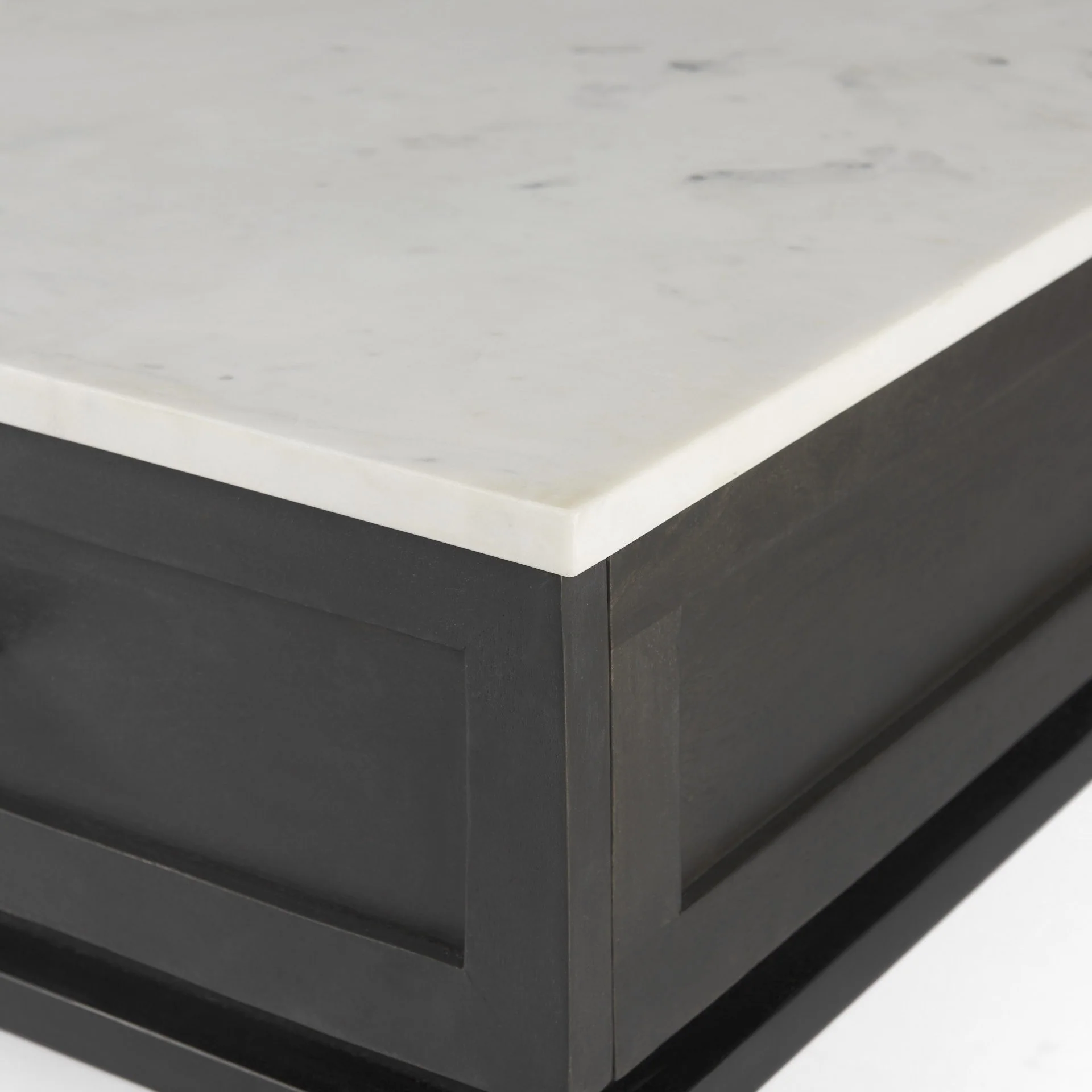 Dark Brown Wood and Marble Coffee Table By Homeroots - Image 7