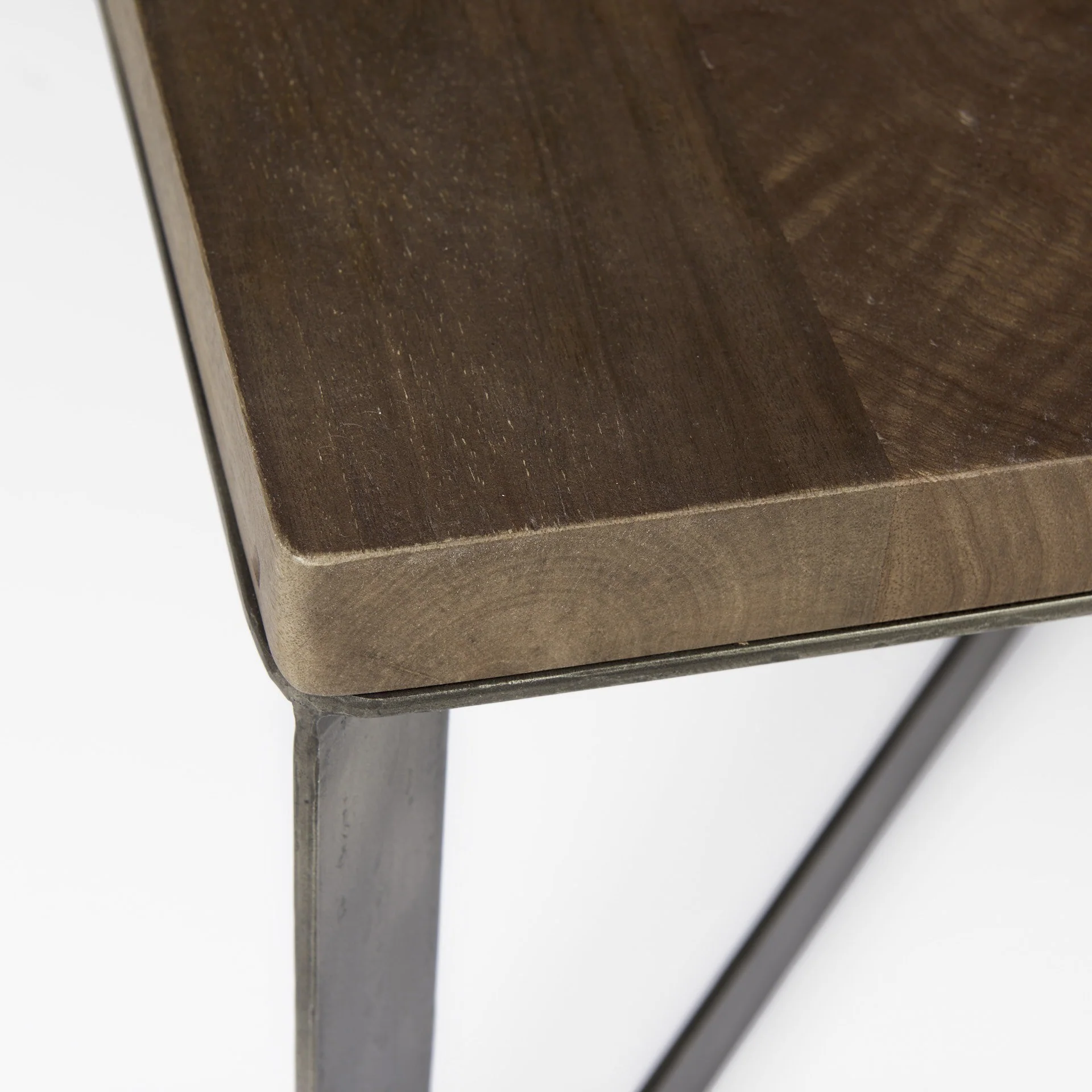 Dark Brown Wood and Metal Coffee Table By Homeroots - Image 5