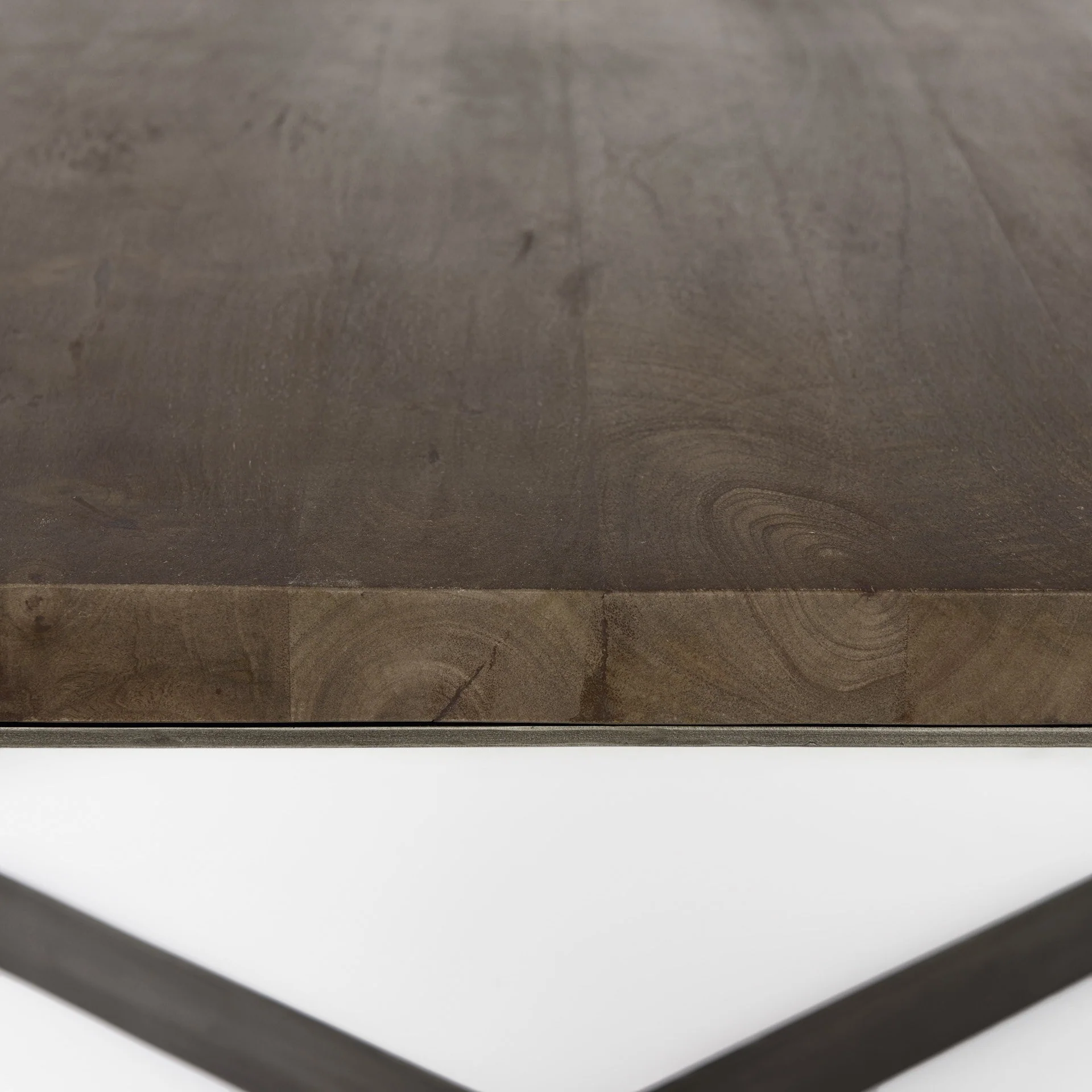 Dark Brown Wood and Metal Coffee Table By Homeroots - Image 6
